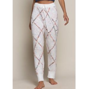 Argyle white cozy joggers